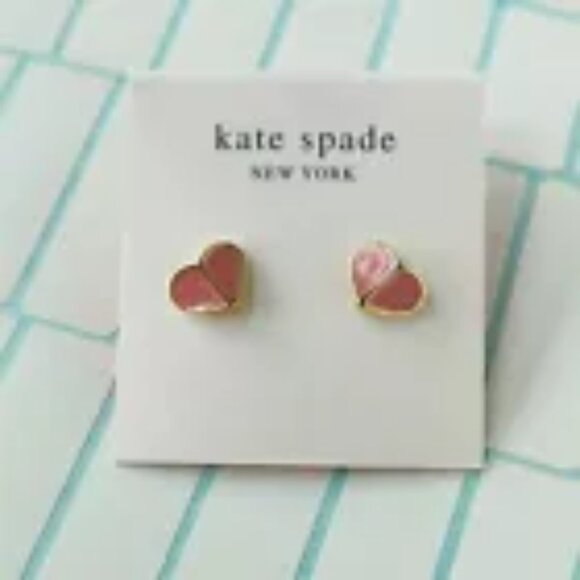 kate spade Pink Heritage Spade Small Heart Studs/NWT - Picture 3 of 11